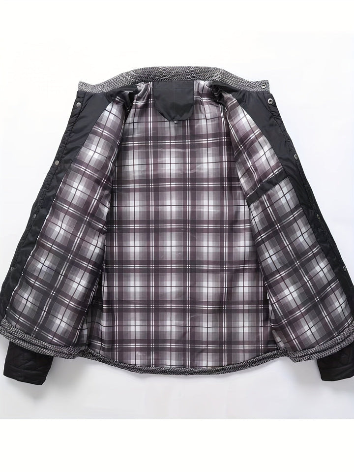 COLOUR BLOCK STAND COLLAR JACKET FOR MEN
