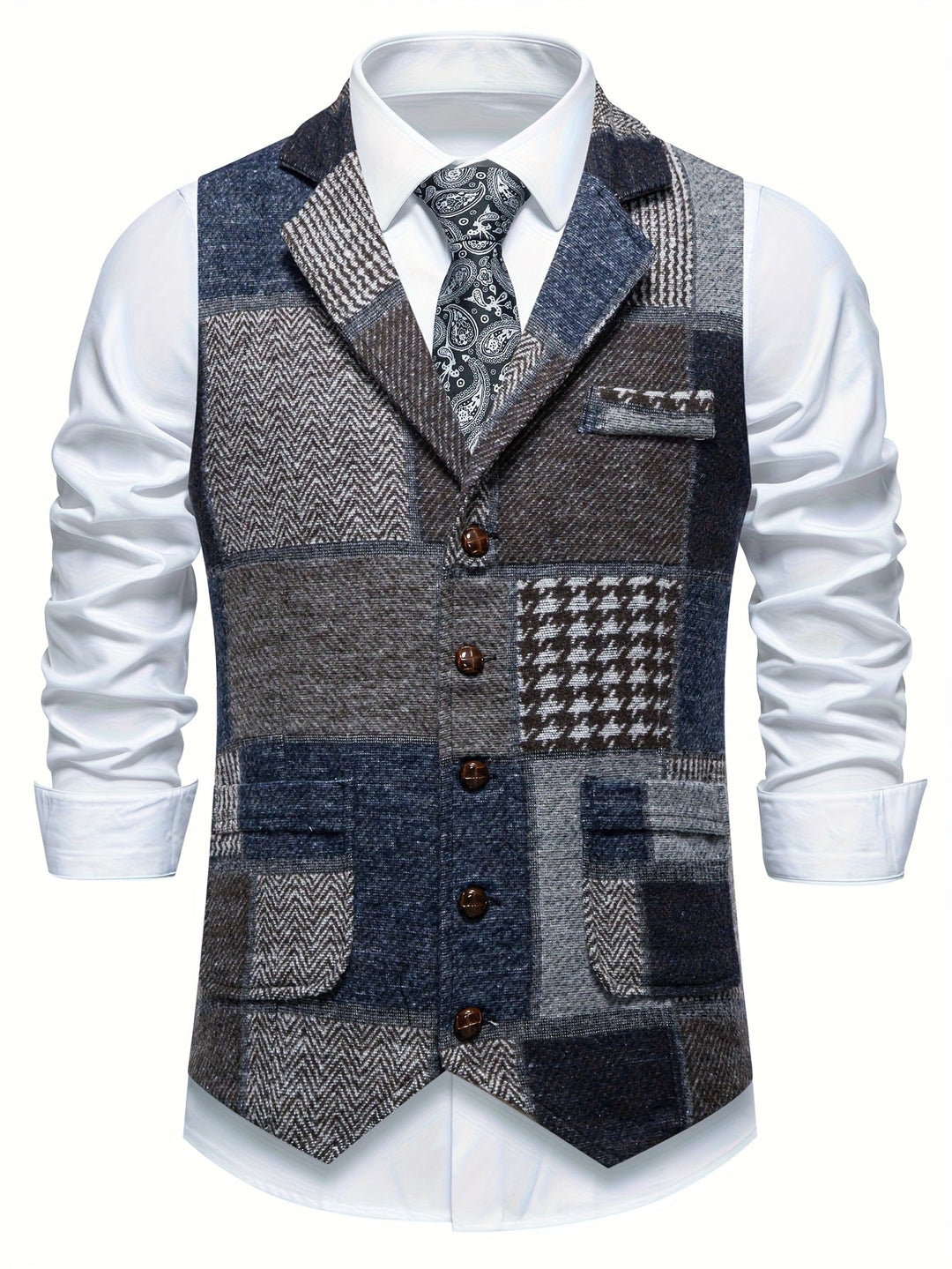 FORMAL TWEED VEST FOR MEN