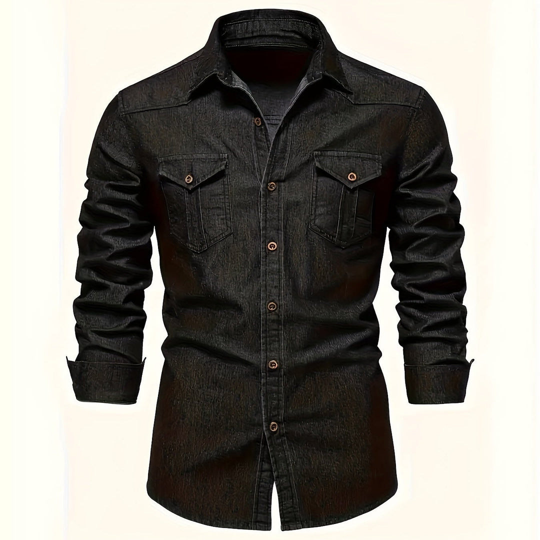 COTTON BLEND DENIM SHIRT FOR MEN