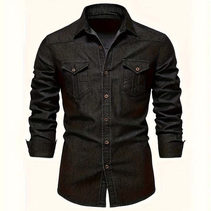 COTTON BLEND DENIM SHIRT FOR MEN