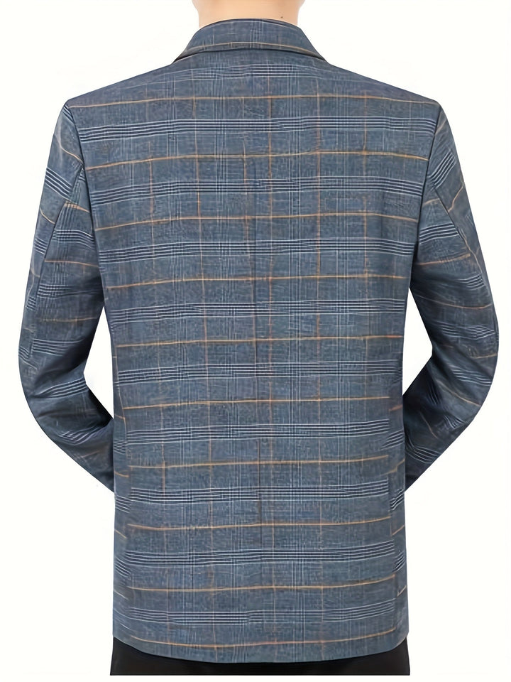 PLAID LAPEL BLAZER FOR MEN