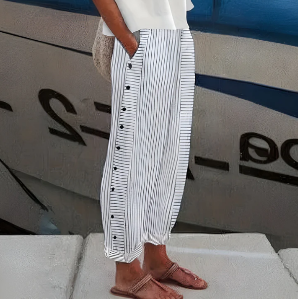 BEAUMONT NICE | PANTALON FLUIDE RAYÉ POUR FEMMES