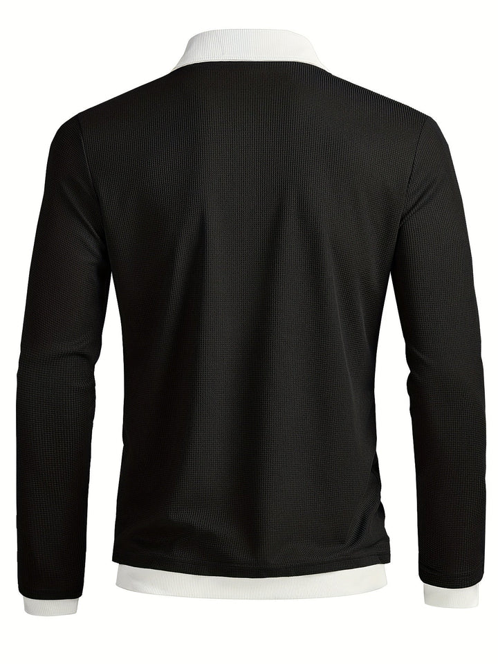 TEXTURED COLOURBLOCK POLO FOR MEN