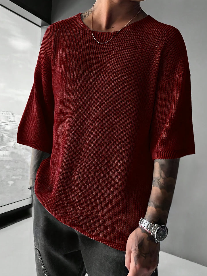 TEXTURED KNIT PULLOVER FOR MEN