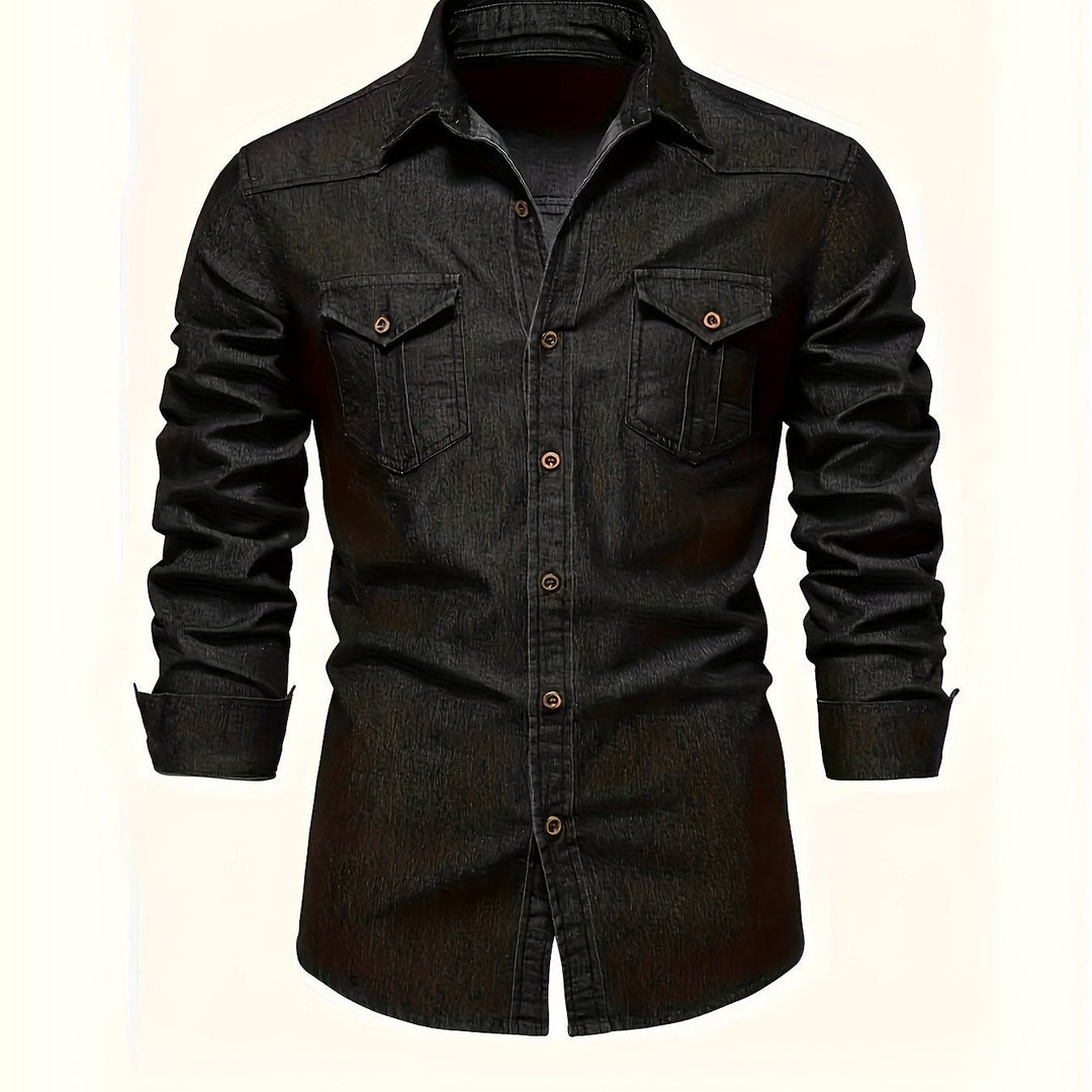 DENIM LONG-SLEEVED SHIRT FOR MEN