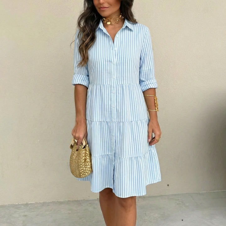 BEAUMONT NICE | ROBE À BOUTONS RAYÉE POUR FEMMES