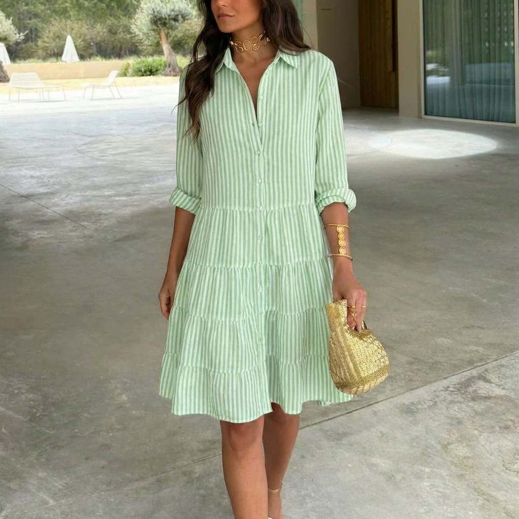 BEAUMONT NICE | ROBE À BOUTONS RAYÉE POUR FEMMES