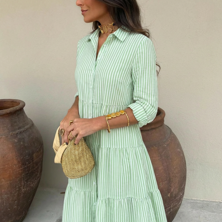 BEAUMONT NICE | ROBE À BOUTONS RAYÉE POUR FEMMES