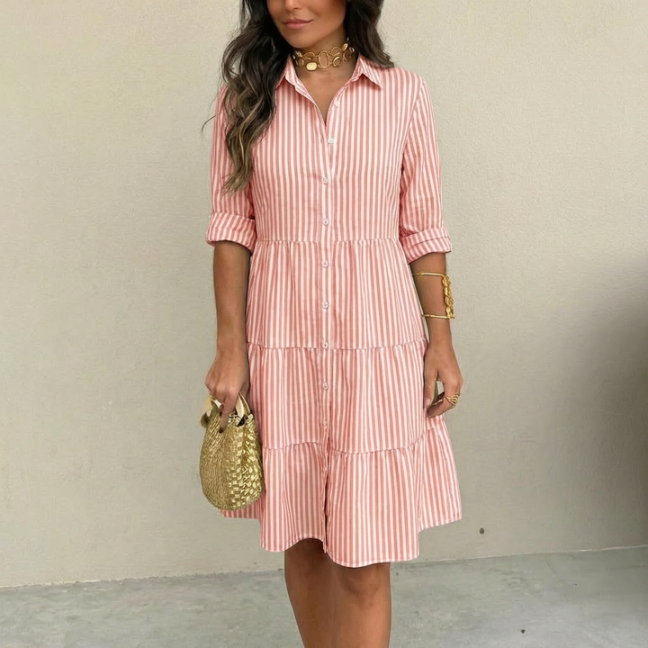 BEAUMONT NICE | ROBE À BOUTONS RAYÉE POUR FEMMES