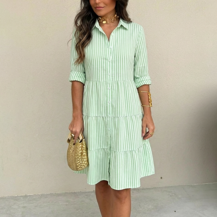 BEAUMONT NICE | ROBE À BOUTONS RAYÉE POUR FEMMES