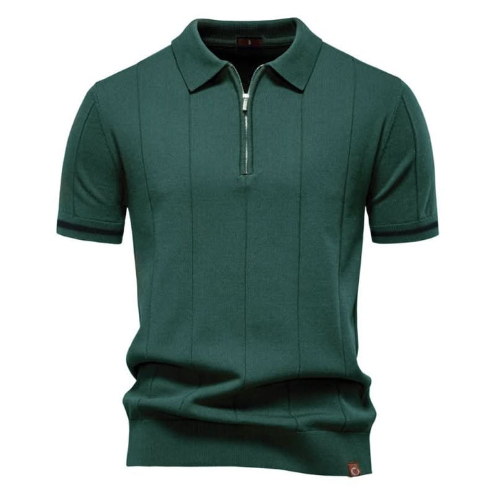 TEXTURED ZIP POLO FOR MEN