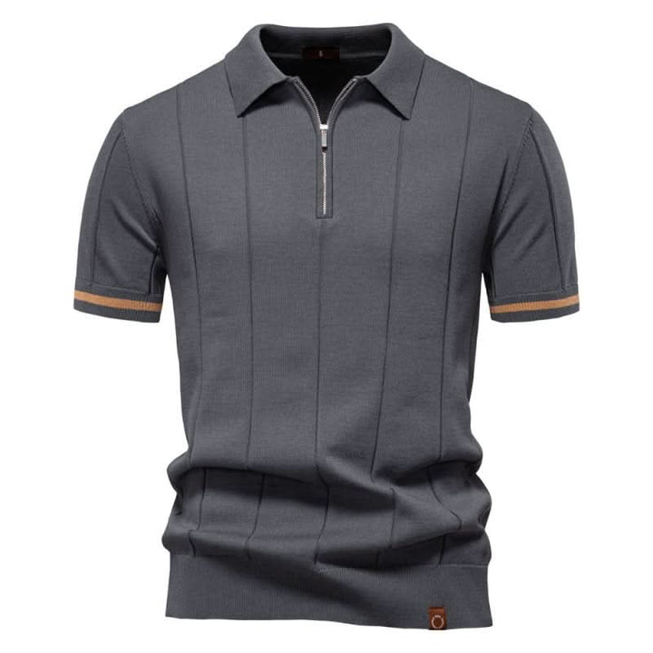 TEXTURED ZIP POLO FOR MEN
