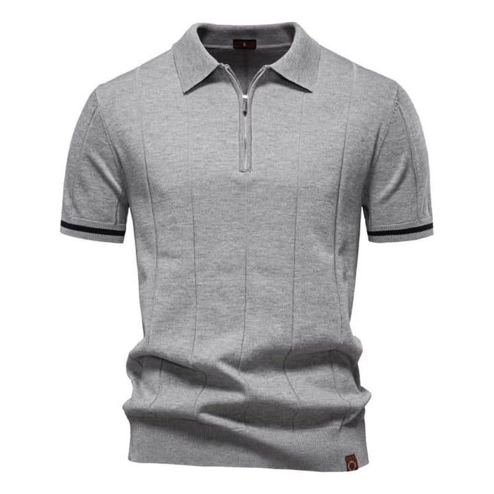 TEXTURED ZIP POLO FOR MEN