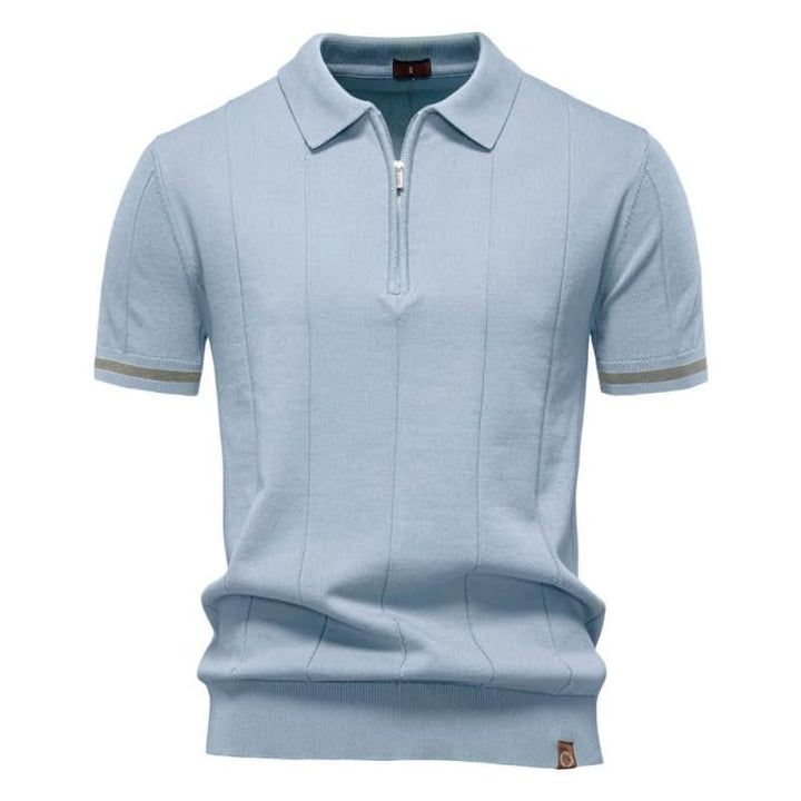 TEXTURED ZIP POLO FOR MEN