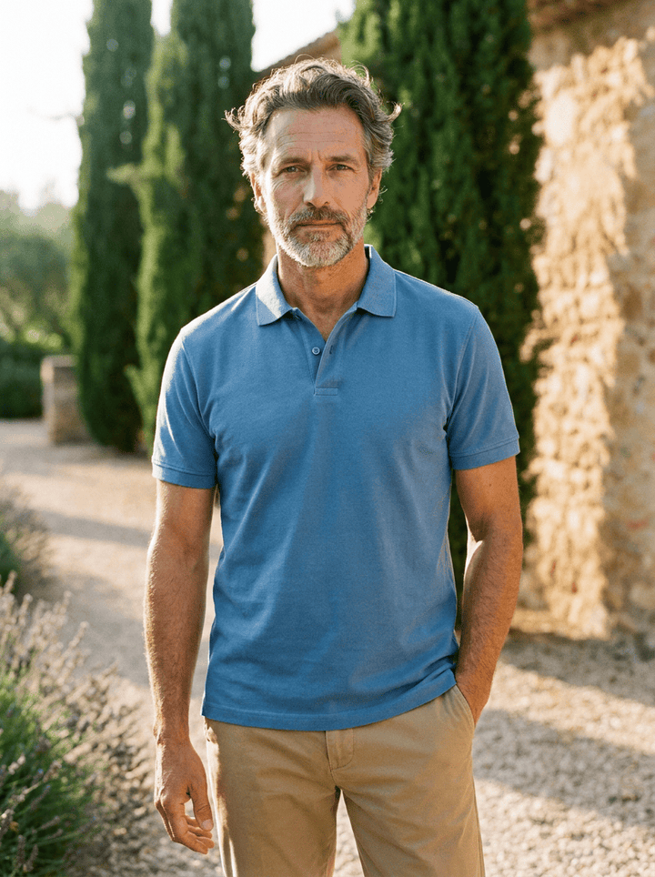 TEXTURED KNIT POLO SHIRT FOR MEN