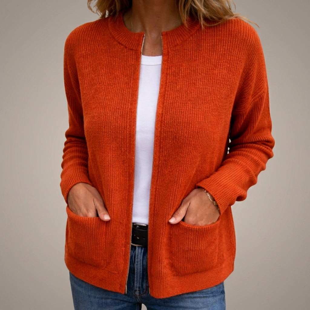 BEAUMONT NICE | GILET EN TRICOT À FERMETURE ÉCLAIR POUR FEMMES