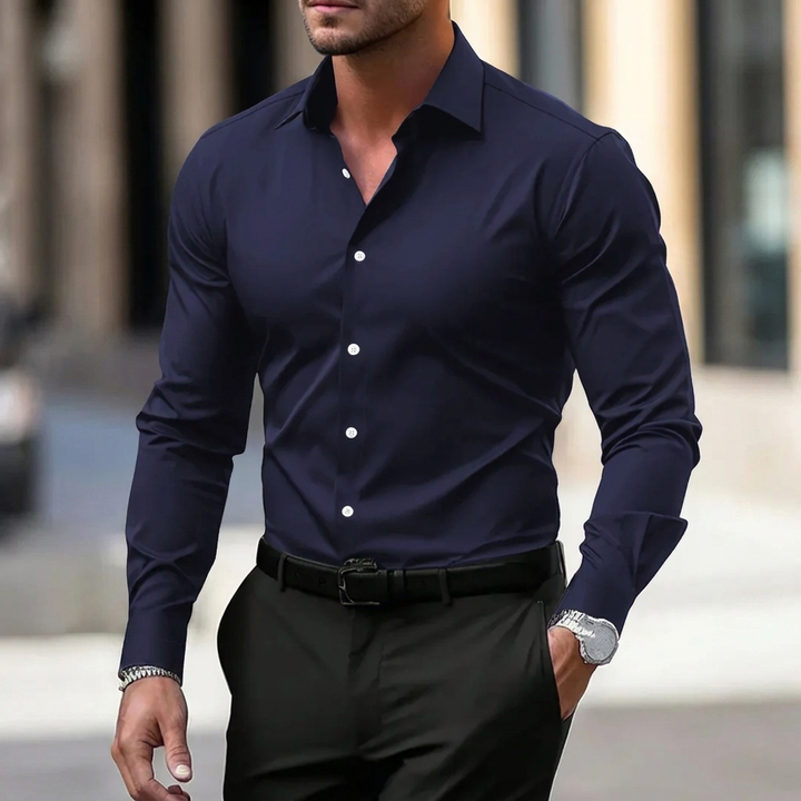 VELVET COLLAR SHIRT FOR MEN