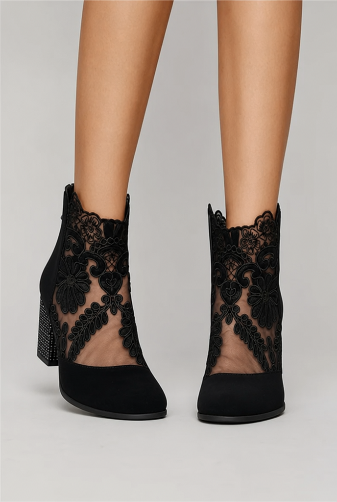 BEAUMONT NICE | BOTTINES EN DENTELLE FLORALE POUR FEMMES