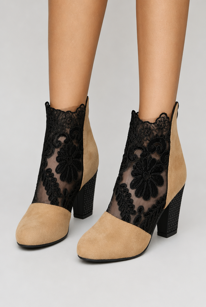 BEAUMONT NICE | BOTTINES EN DENTELLE FLORALE POUR FEMMES