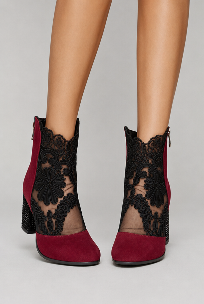 BEAUMONT NICE | BOTTINES EN DENTELLE FLORALE POUR FEMMES