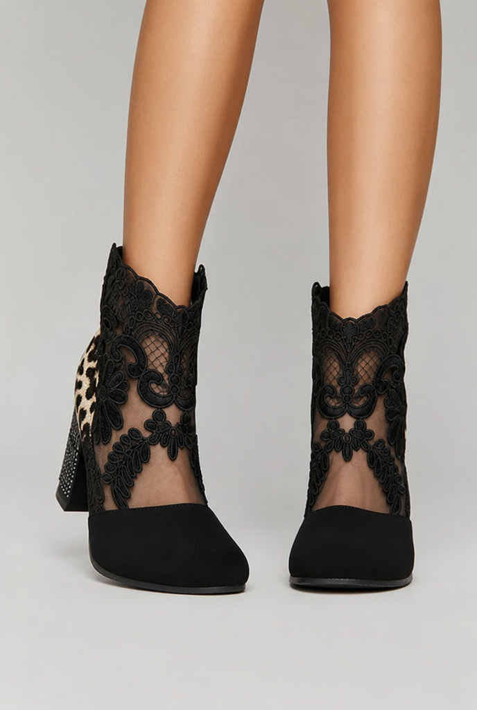 BEAUMONT NICE | BOTTINES EN DENTELLE FLORALE POUR FEMMES