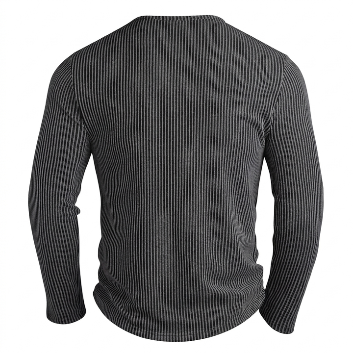 TEXTURED KNIT HENLEY SHIRT FOR MEN
