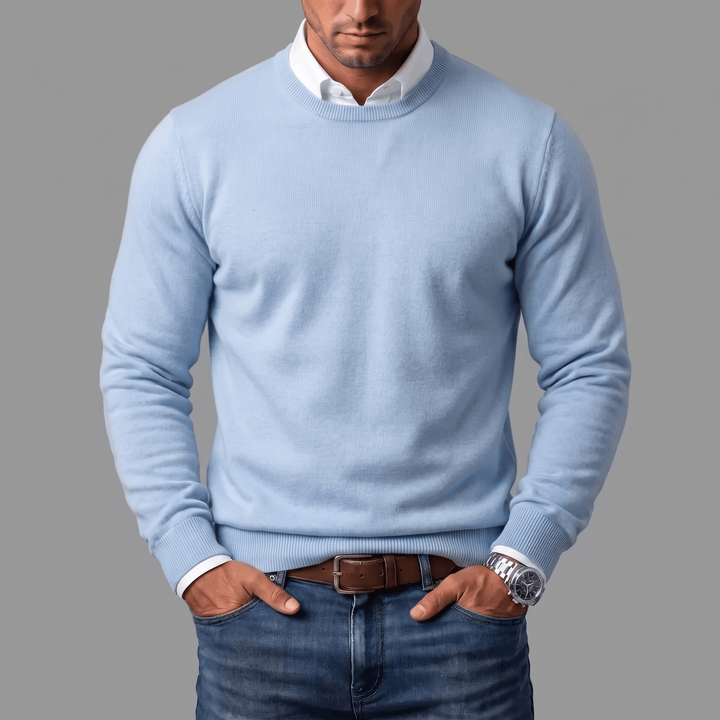 WOOL BLEND CREW NECK SWEATER FOR MEN
