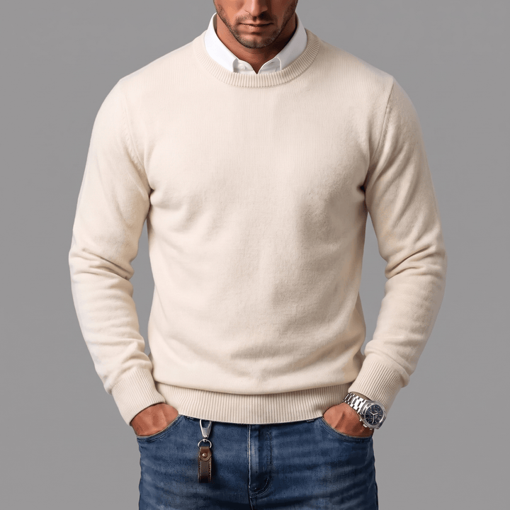WOOL BLEND CREW NECK SWEATER FOR MEN