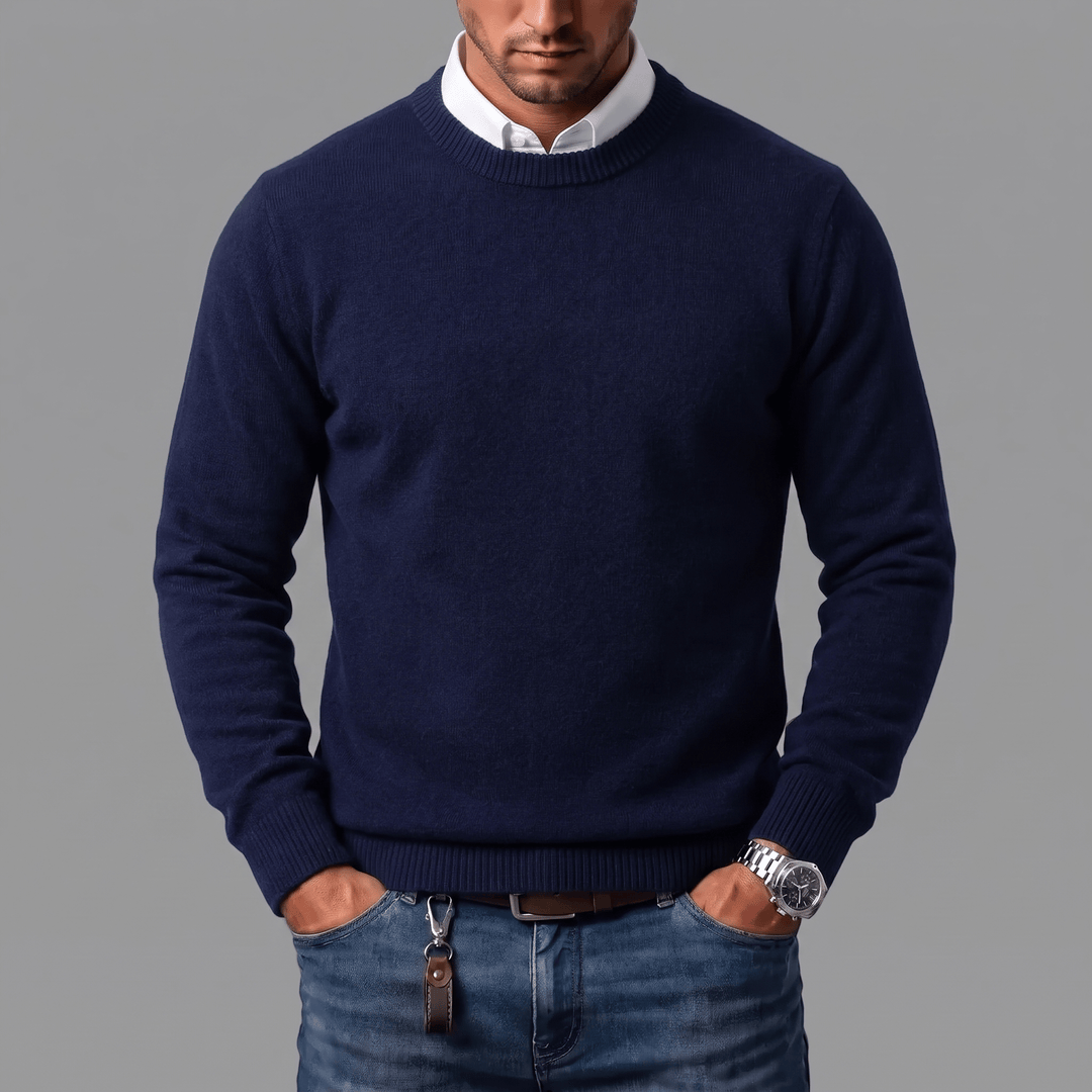WOOL BLEND CREW NECK SWEATER FOR MEN
