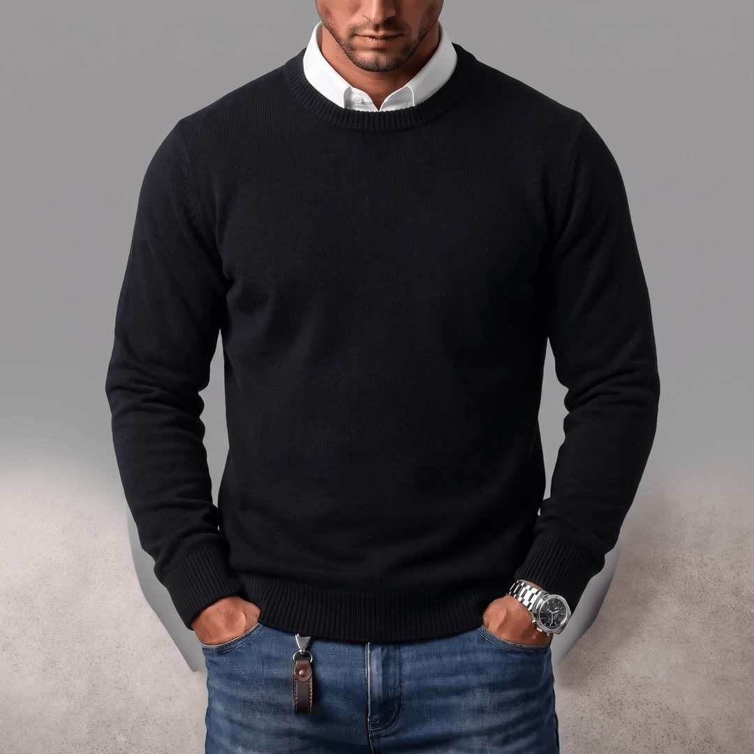 WOOL BLEND CREW NECK SWEATER FOR MEN