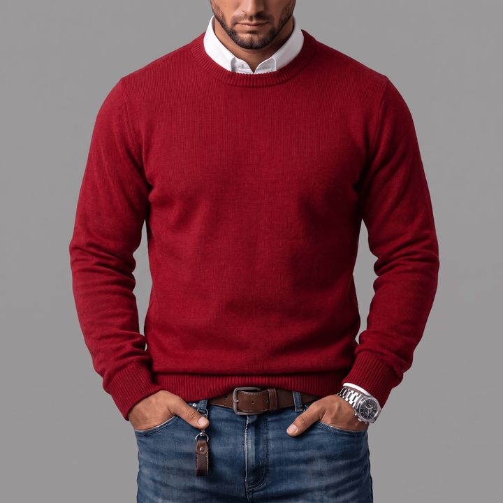 WOOL BLEND CREW NECK SWEATER FOR MEN