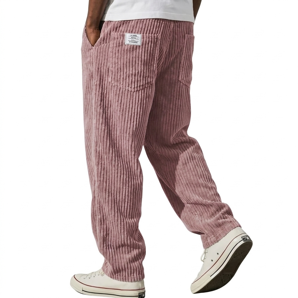 RIBBED WIDE LEG TROUSERS FOR MEN