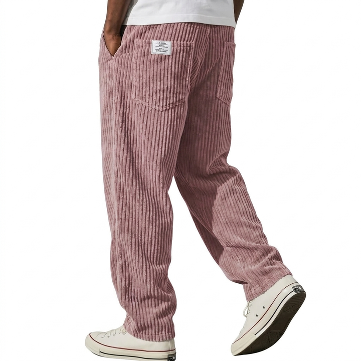 RIBBED WIDE LEG TROUSERS FOR MEN