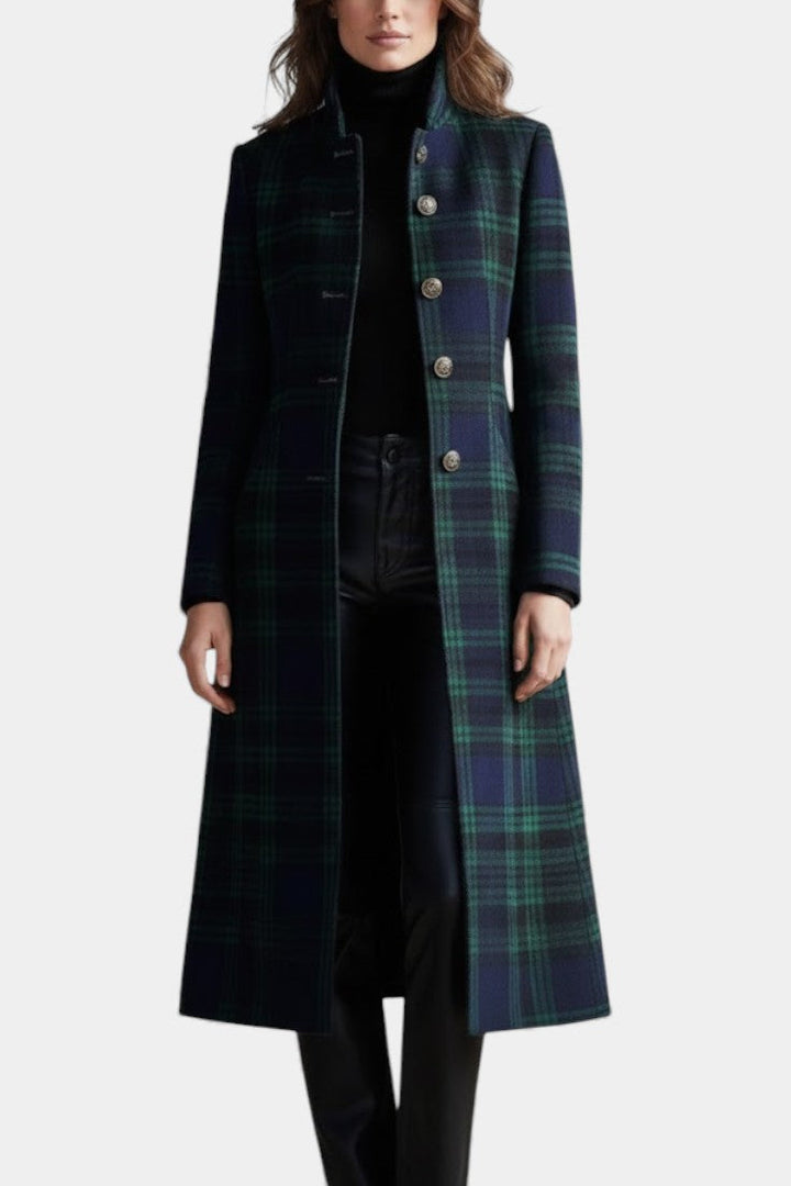 BEAUMONT NICE | MANTEAU À CARREAUX BLEU-VERT POUR FEMMES