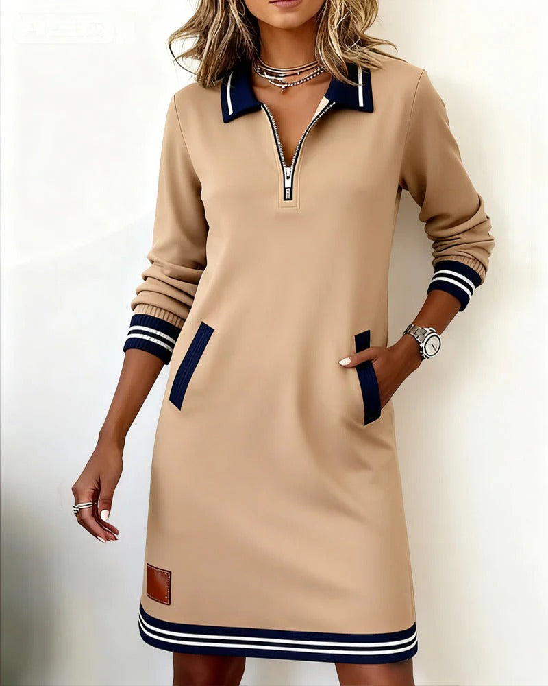 BEAUMONT NICE | ROBE EN COTON CHIC À MANCHES LONGUES POUR FEMMES