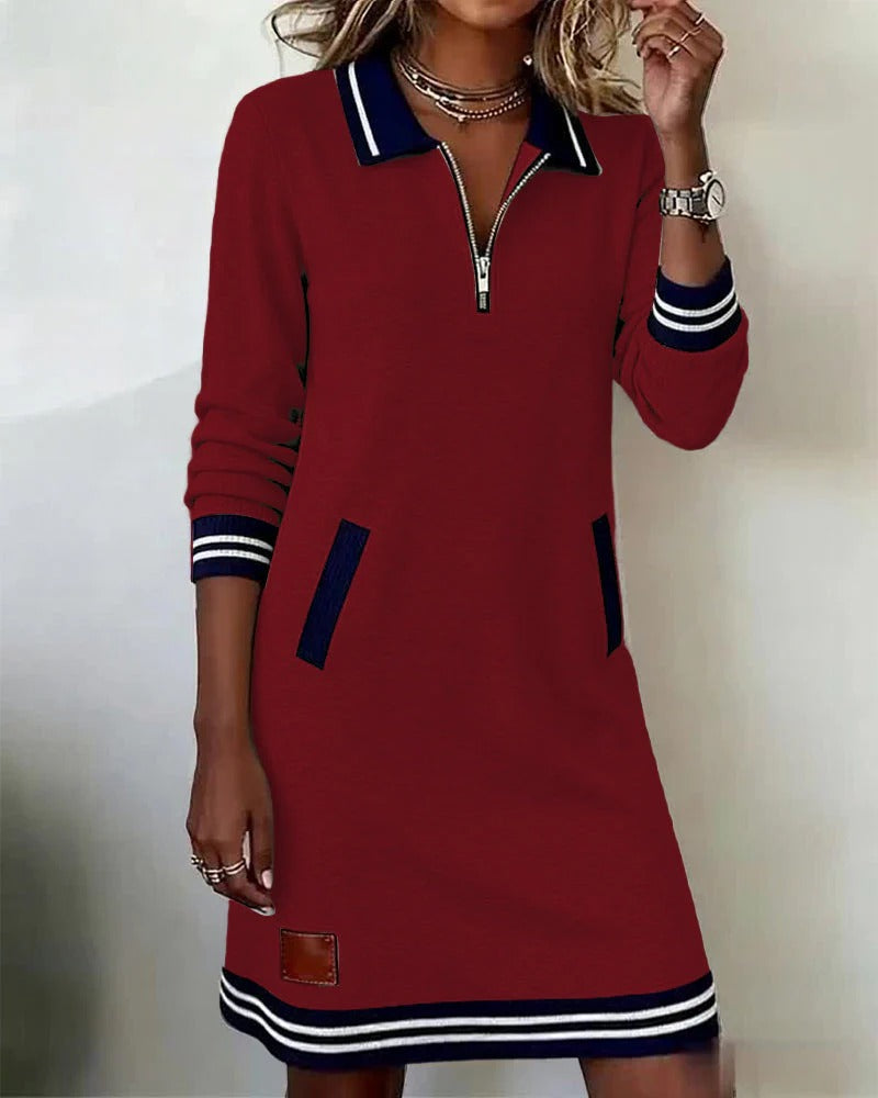 BEAUMONT NICE | ROBE EN COTON CHIC À MANCHES LONGUES POUR FEMMES