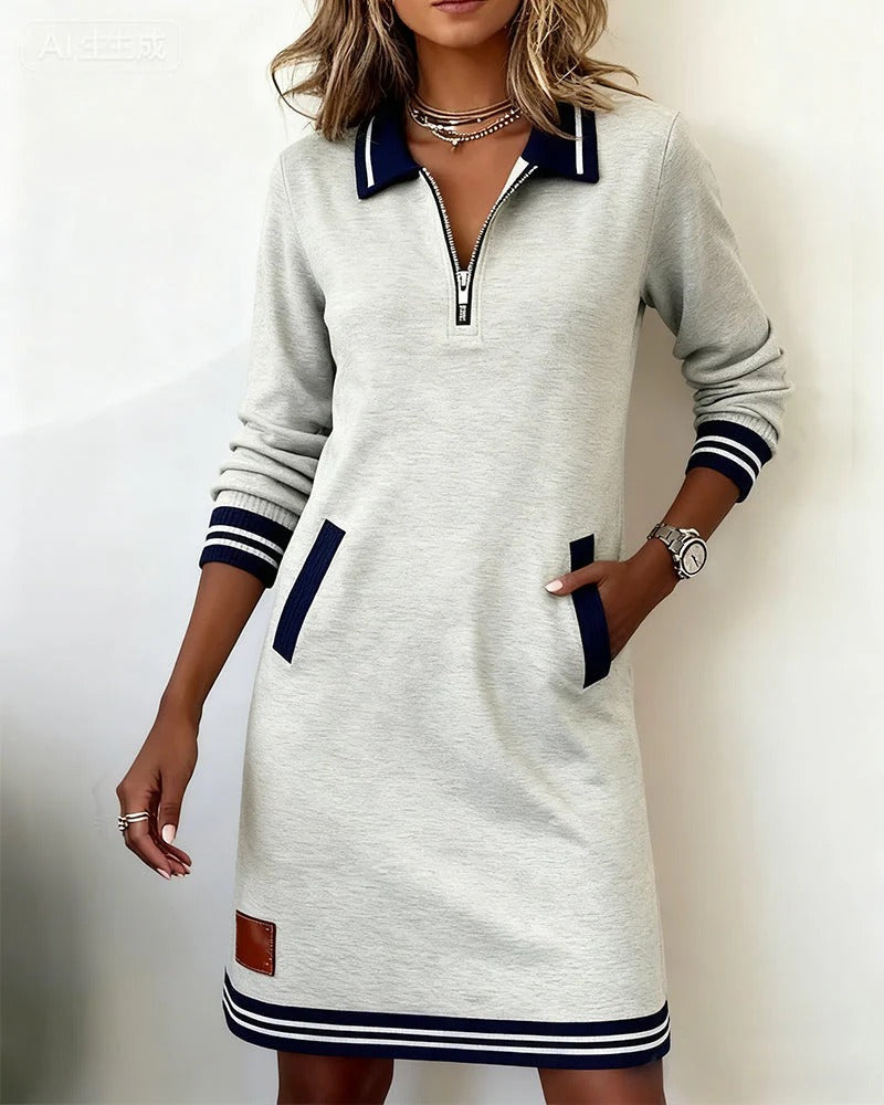 BEAUMONT NICE | ROBE EN COTON CHIC À MANCHES LONGUES POUR FEMMES
