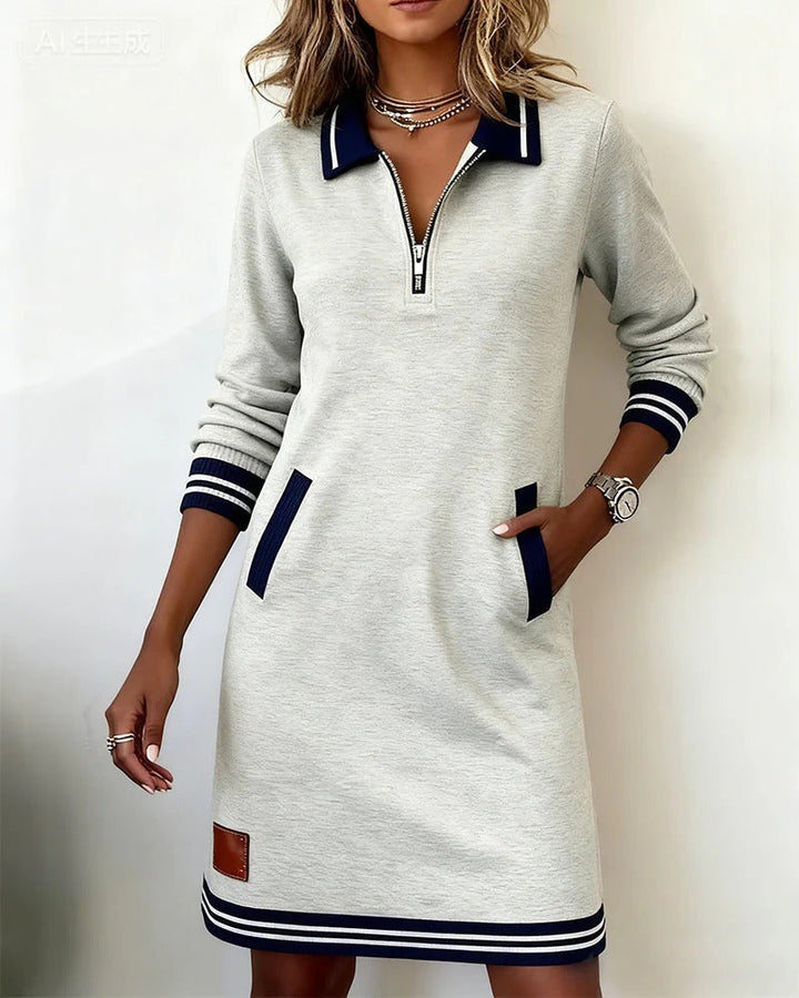 BEAUMONT NICE | ROBE EN COTON CHIC À MANCHES LONGUES POUR FEMMES