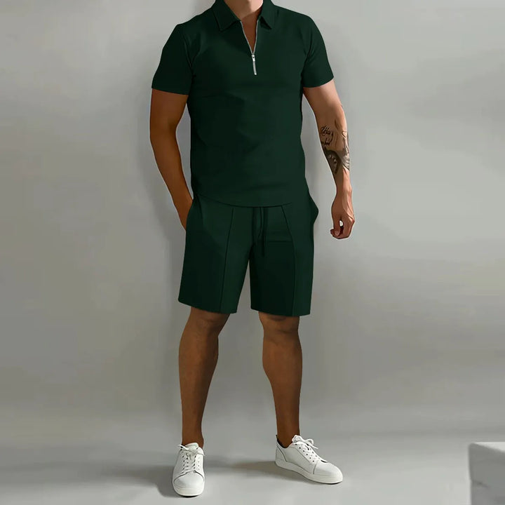 ZIP POLO SHORTS SET FOR MEN