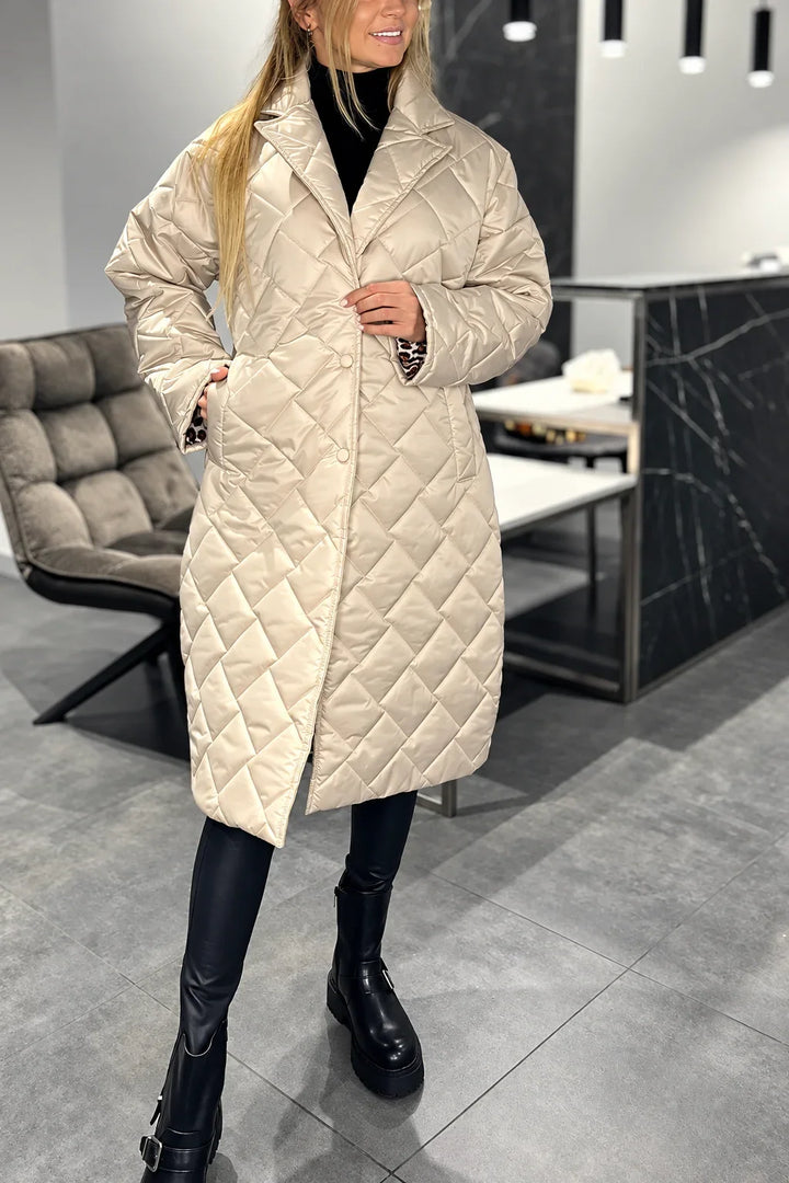 Kendall | Manteau matelassé doublé léopard