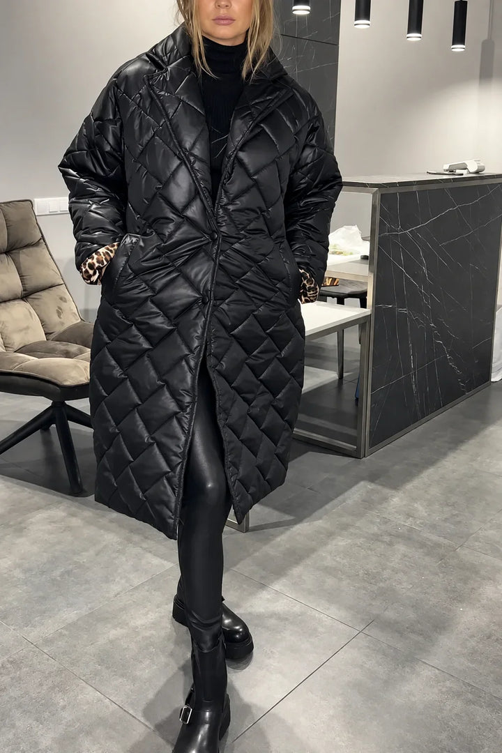 Kendall | Manteau matelassé doublé léopard
