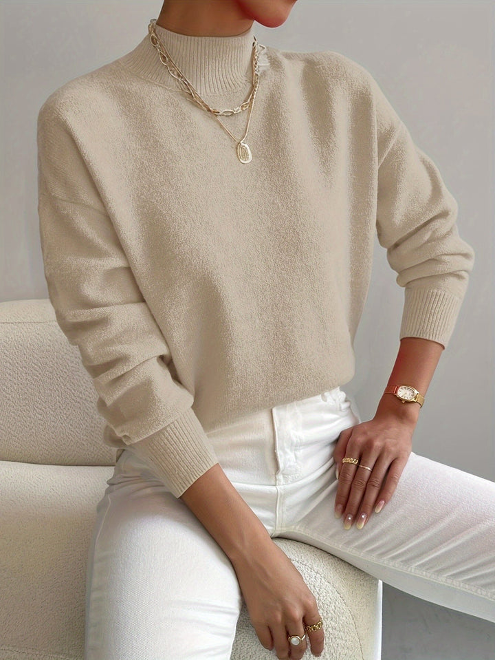 BEAUMONT NICE | PULL CÔTELÉ COL MONTANT POUR FEMMES