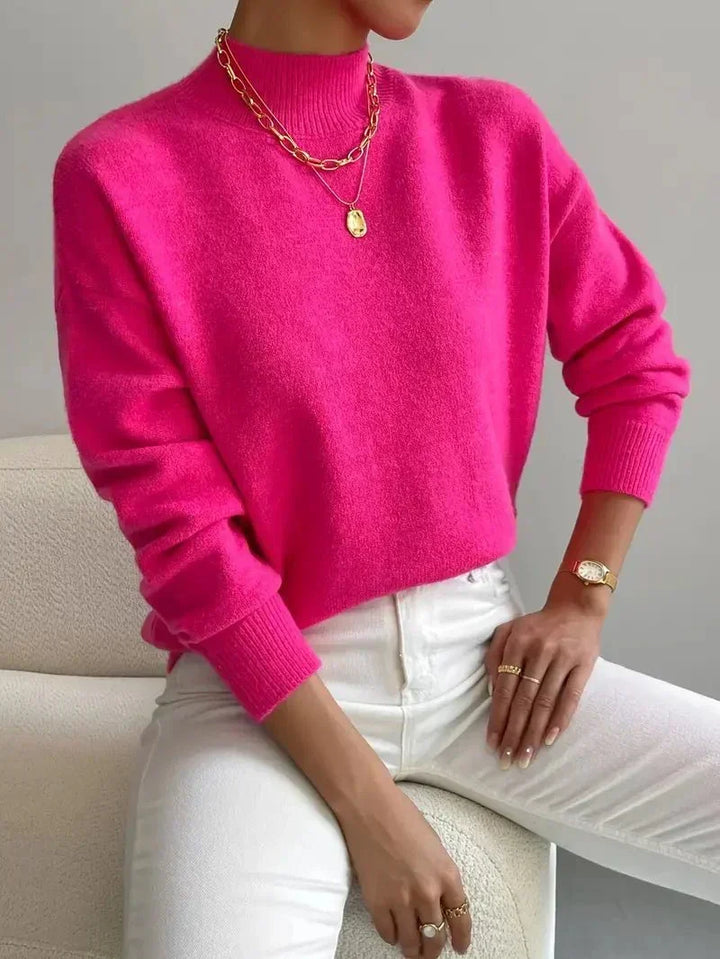BEAUMONT NICE | PULL CÔTELÉ COL MONTANT POUR FEMMES