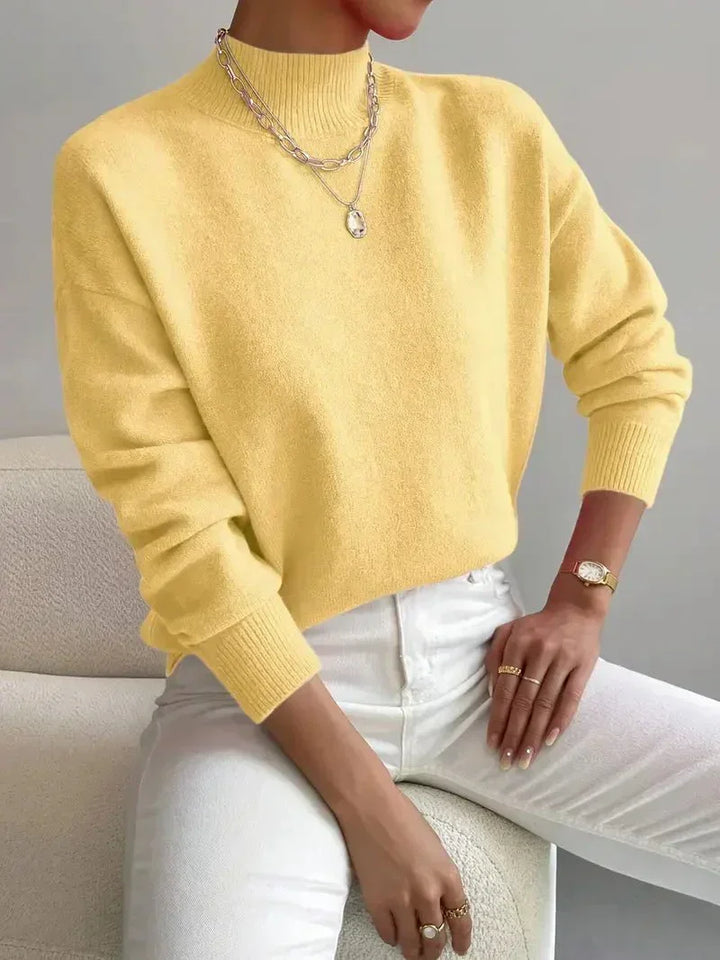 BEAUMONT NICE | PULL CÔTELÉ COL MONTANT POUR FEMMES