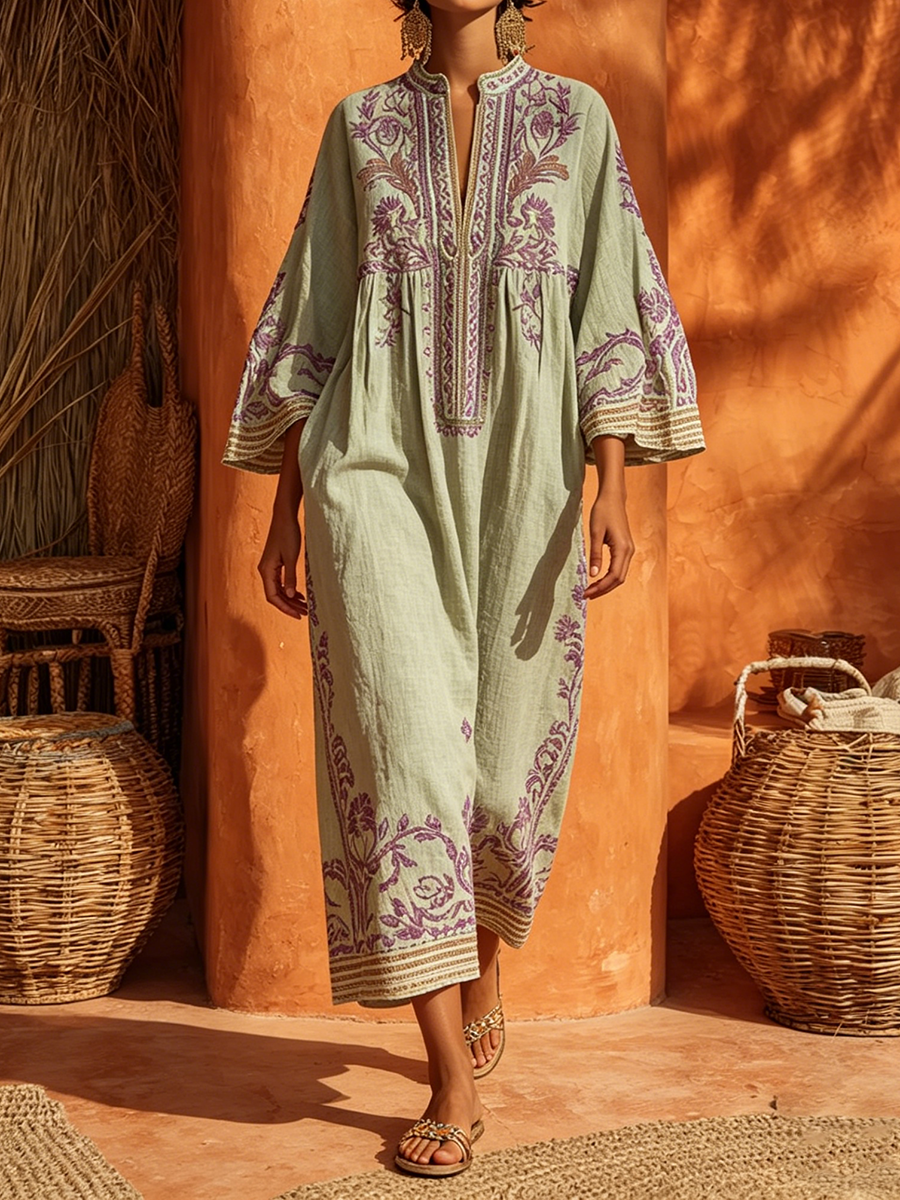 BEAUMONT NICE | ROBE BRODÉE FLUIDE POUR FEMMES
