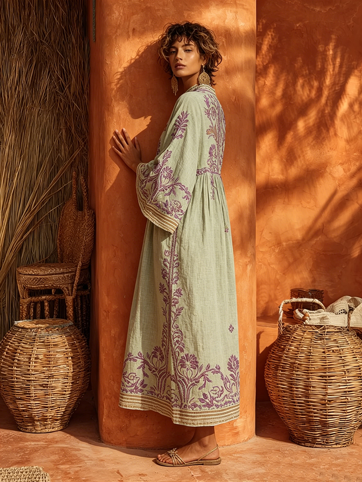 BEAUMONT NICE | ROBE BRODÉE FLUIDE POUR FEMMES