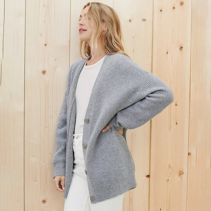 BEAUMONT NICE | GILET À COL EN V RIBBÉ POUR FEMME