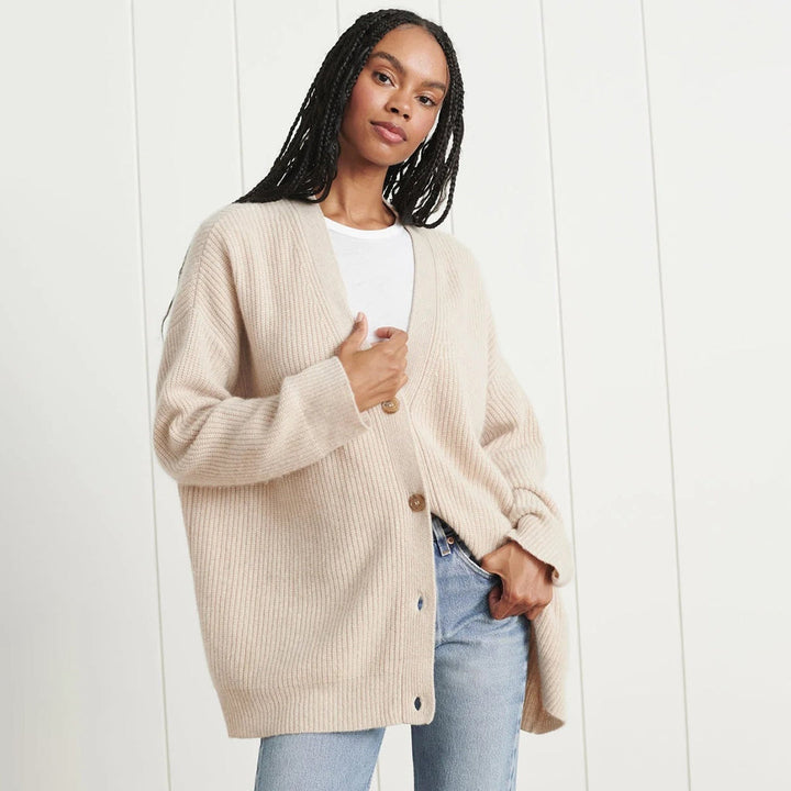 BEAUMONT NICE | GILET À COL EN V RIBBÉ POUR FEMME