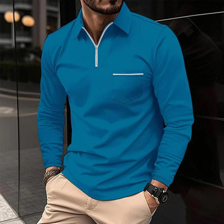 LONG SLEEVE COLLAR POLO SHIRT FOR MEN