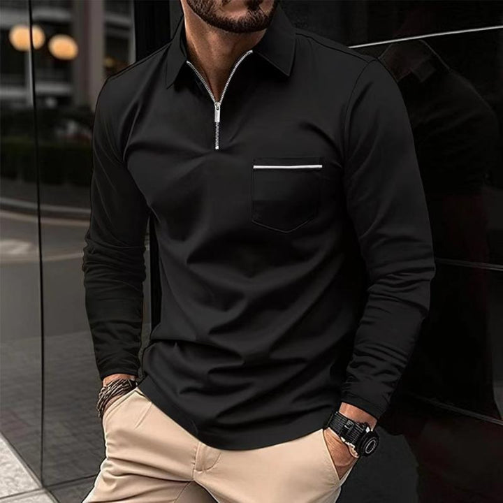 LONG SLEEVE COLLAR POLO SHIRT FOR MEN